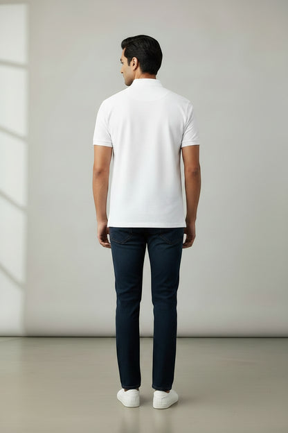 Raizen White Men's Polo