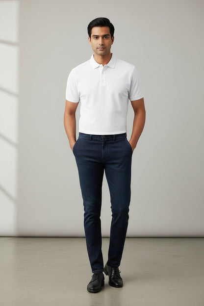 Raizen White Men's Polo