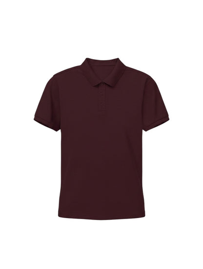Home Kind maroon 100% cotton polo shirt with a structured collar and button placket.