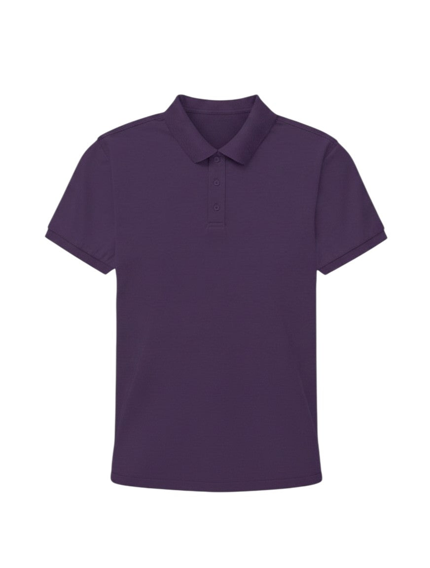 Home Kind purple 100% cotton polo shirt with a structured collar and cuffs. Textured finish for a cool, classy look.